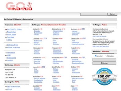 Webkatalog - Go-Findyou | Verzeichnis mit Suchmaske