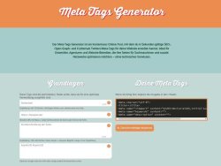 Erstelle Meta-Tags einfach online mit dem Meta Generator