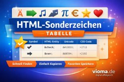 HTML Sonderzeichen - Sonderzeichentabelle