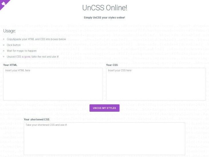 UnCSS Online!