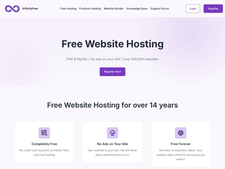 InfinityFree – Kostenloses Webhosting ohne Laufzeitbegrenzung