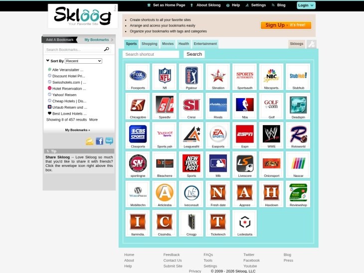 Skloog.com - Visuelles Lesezeichen leicht gemacht