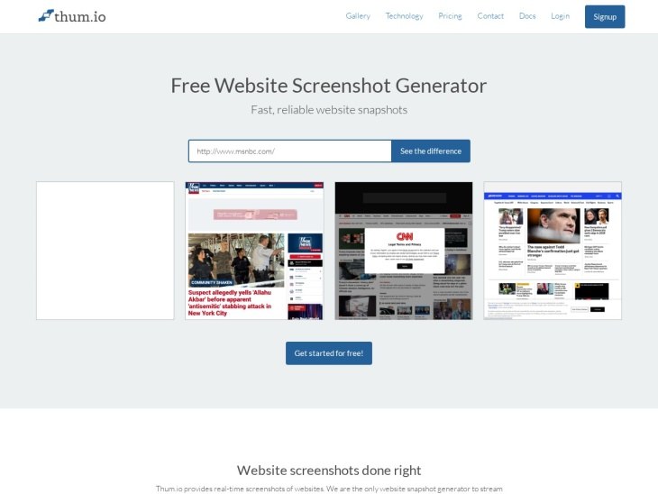 Thum.io | Schnelle Echtzeit-Website-Screenshot-API