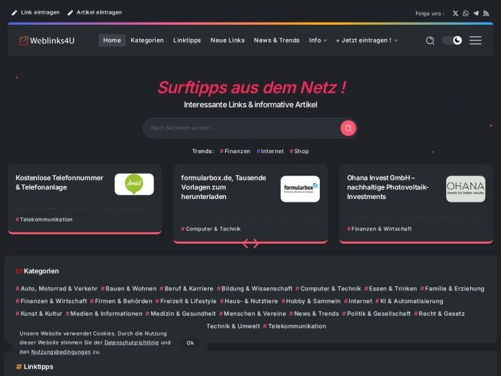 Webkatalog Weblinks4U.de